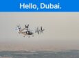 Joby Aviation air taxi in flight over Dubai.
