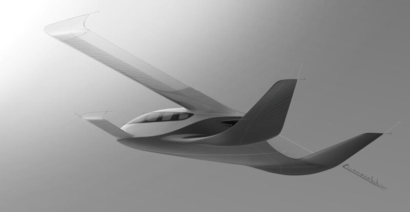 Rendering of New Horizon Aircraft Cavorite X7 hybrid-electric eVTOL in-flight