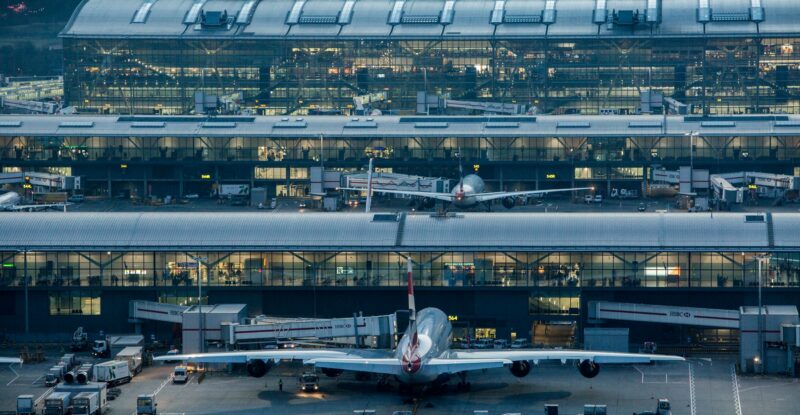 Heathrow Airport in the evening