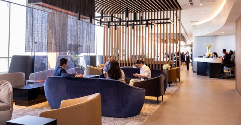 American Airlines Admirals Club lounge at Charlotte Douglas International Airport (CLT).