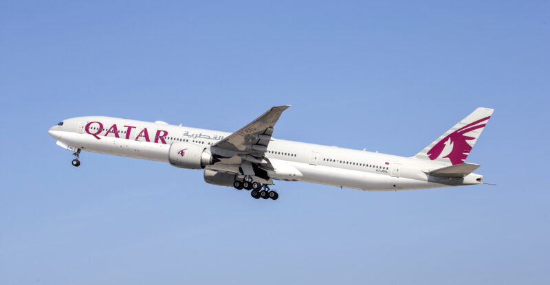 Qatar Airways 777-300ER in flight