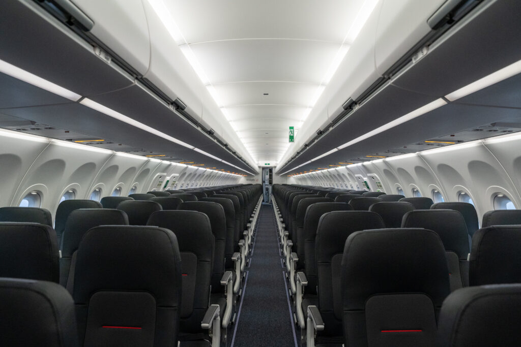 Interior of Brussels Airlines A320neo