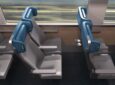 Rendering of Amtrak single-level high capacity coach with plush new seats.