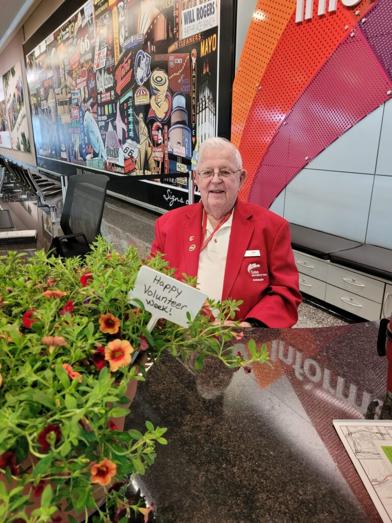 Bill Ross, volunteer of the TUL Airport Ambassador Program