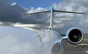 Gilat's Stellar Blu ESA atop a CRJ testbed aircraft, now operated by SES (formerly operated by Intelsat)