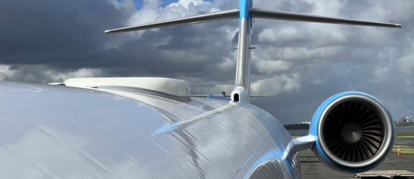 Gilat's Stellar Blu ESA atop a CRJ testbed aircraft, now operated by SES (formerly operated by Intelsat)