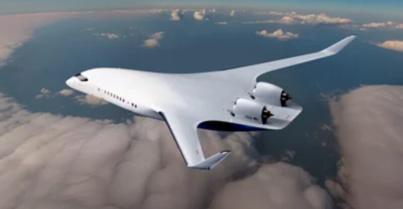 Rendering of JetZero Z4 in-flight