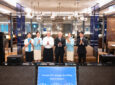 David Pacey, Executive Vice President & Chief of In-flight Service and Lounges at Korean Air (fourth from left), and staff taking a commemorative photo at the event