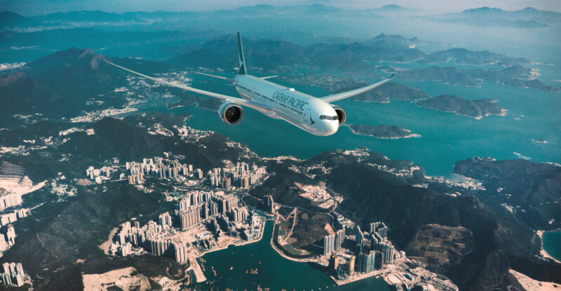 Cathay Pacific Boeing 777-9 aircraft in flight