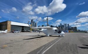 Advanced Air Mobility (AAM) electric aircraft, the ALIA CTOL at Billy Bishop Toronto City Airport