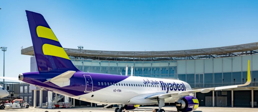 flyadeal staff join Airbus management for the airline's 40th aircraft delivery in Toulouse
