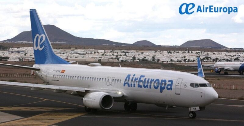 Air Europa 737 aircraft on the runway