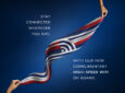 Air France scarf floating on a blue background with text about free wifi
