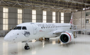Virgin Australia E190-E2 in the hangar