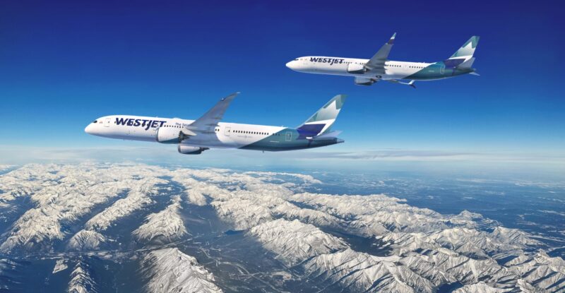 Rendering of WestJet 787-9 Dreamliner and 737-10 MAX