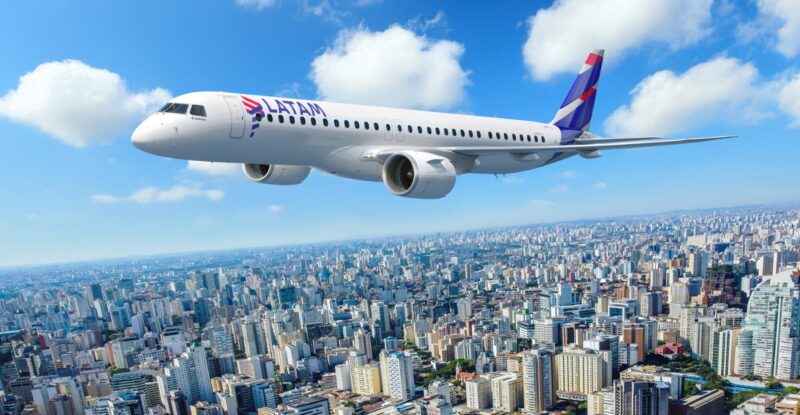 LATAM E195-E2 over San Paulo