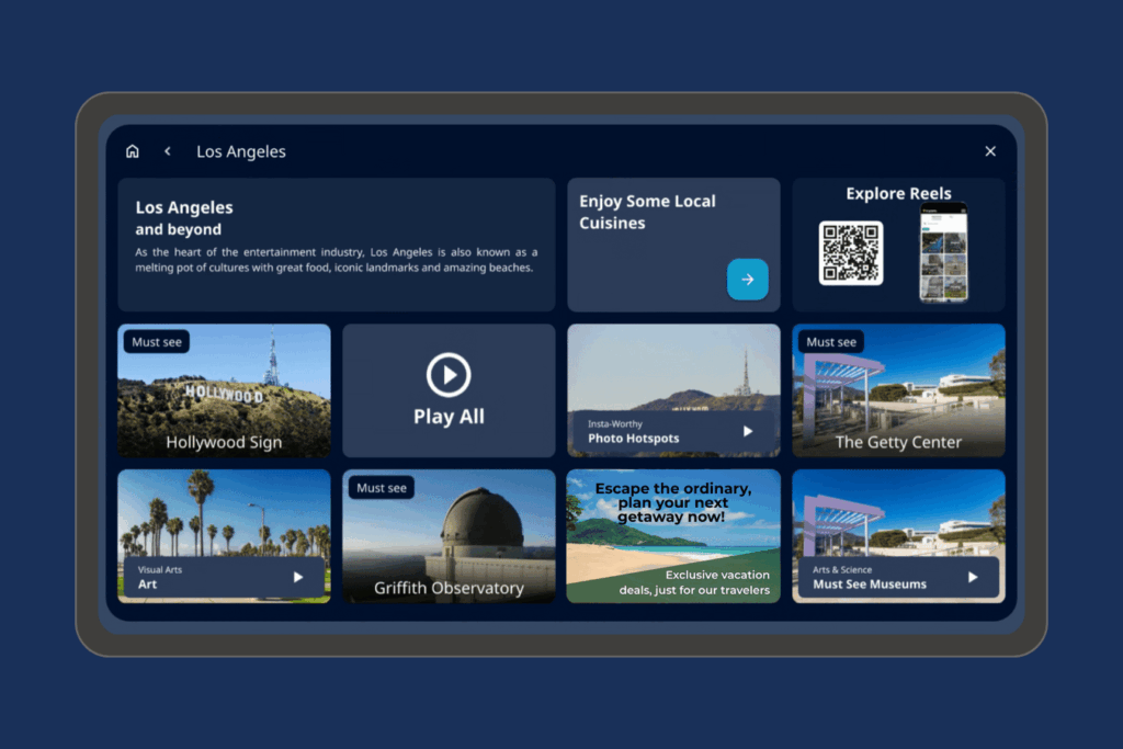 FlightPath3D showcases multiple Destination Stories on a screen