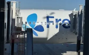 French Bee aircraft at the gate.