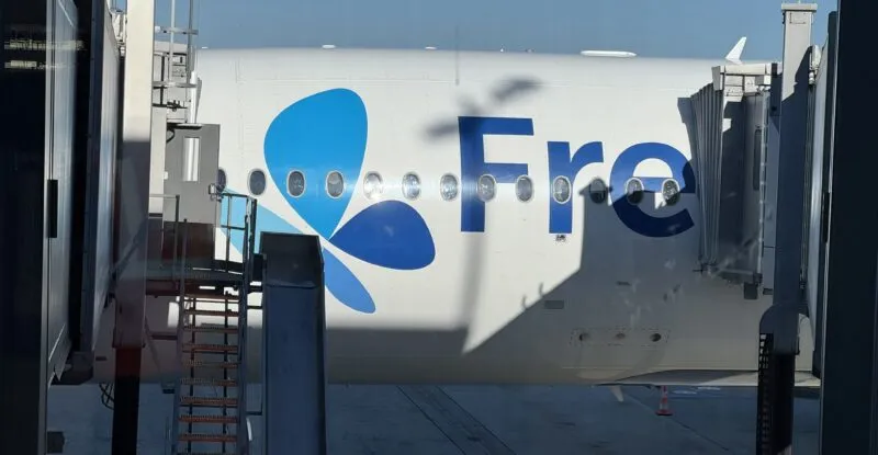 French Bee aircraft at the gate.