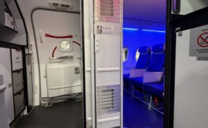 Southwest secondary cockpit barrier is pictured.