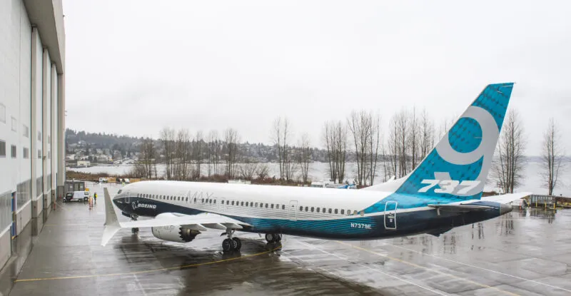 MAX 9 Parked Outside Renton Factory Doors