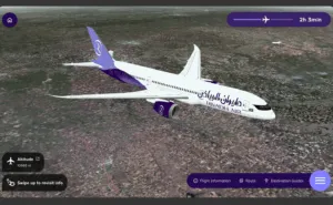Riyadh Air 3D Route Map Aircraft 360
