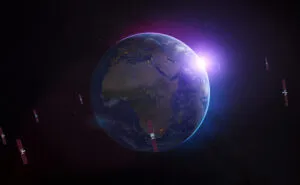 Rendering of SES MEO constellation orbiting earth