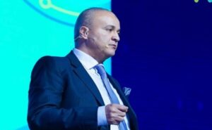 Mohamed K. Abdelrehim, CEO of SCIT Group & SKYFive Arabia, speaking at an event