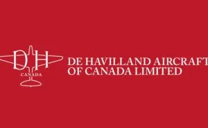 De Havilland Canada logo in white against a white background