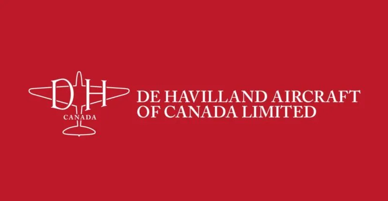 De Havilland Canada logo in white against a white background