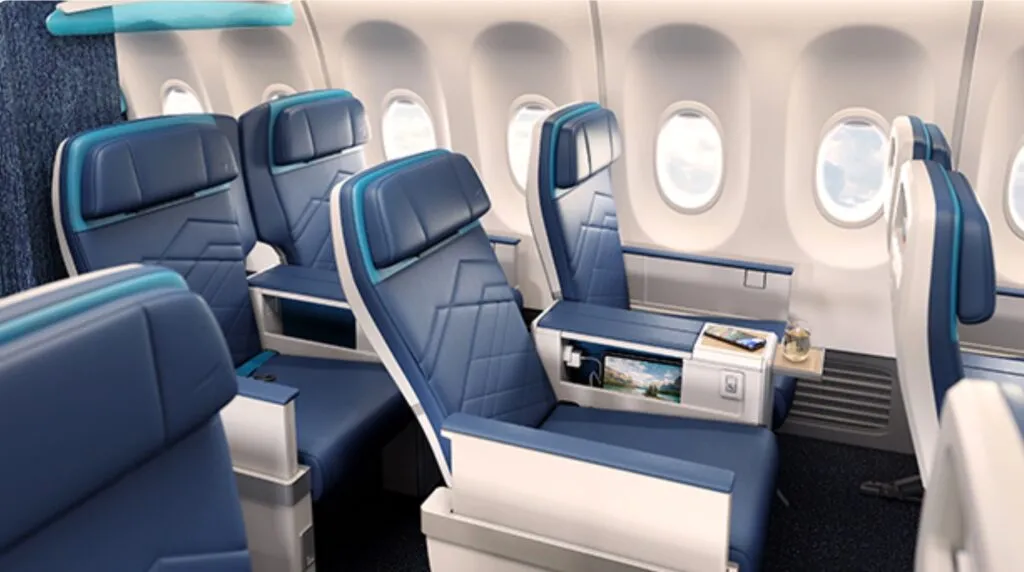 Rendering of Premium cabin on refreshed WestJet 737