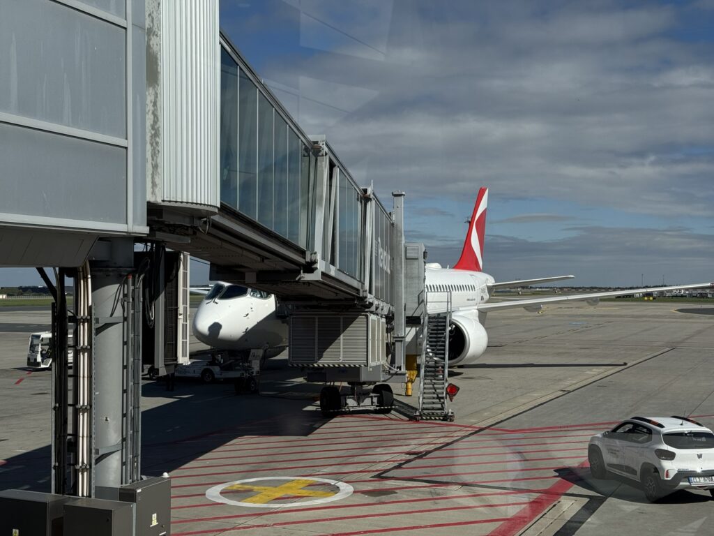 Jet bridge connected to Smartwings A220