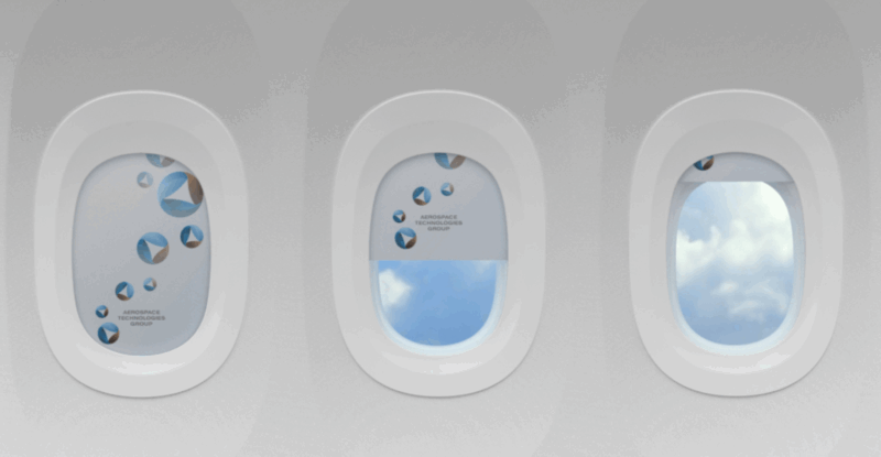 Jamco/Aerospace Technologies Group aircraft window shade technology is pictured here.