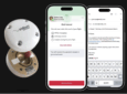 Multiple mobile devices are showing the Immfly interface for TUI next to an Iridium antenna