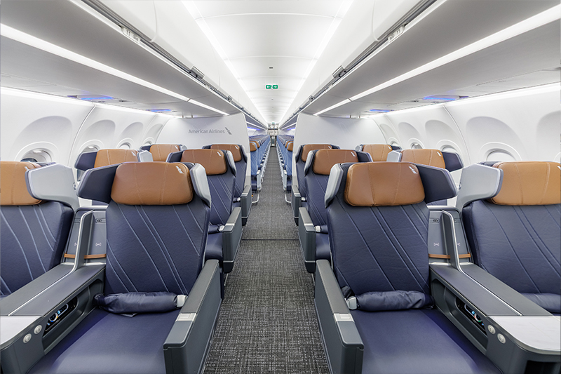 Premium Economy seats feature enhanced winged headrests for increased privacy