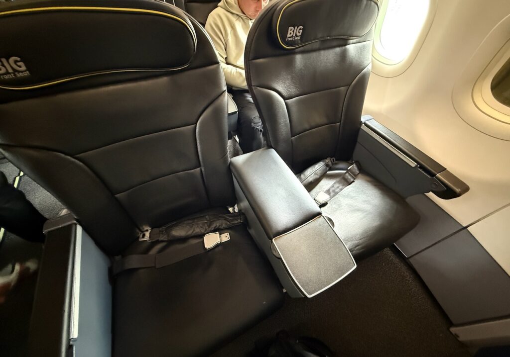 Spirit Airlines Big Front Seat front view.
