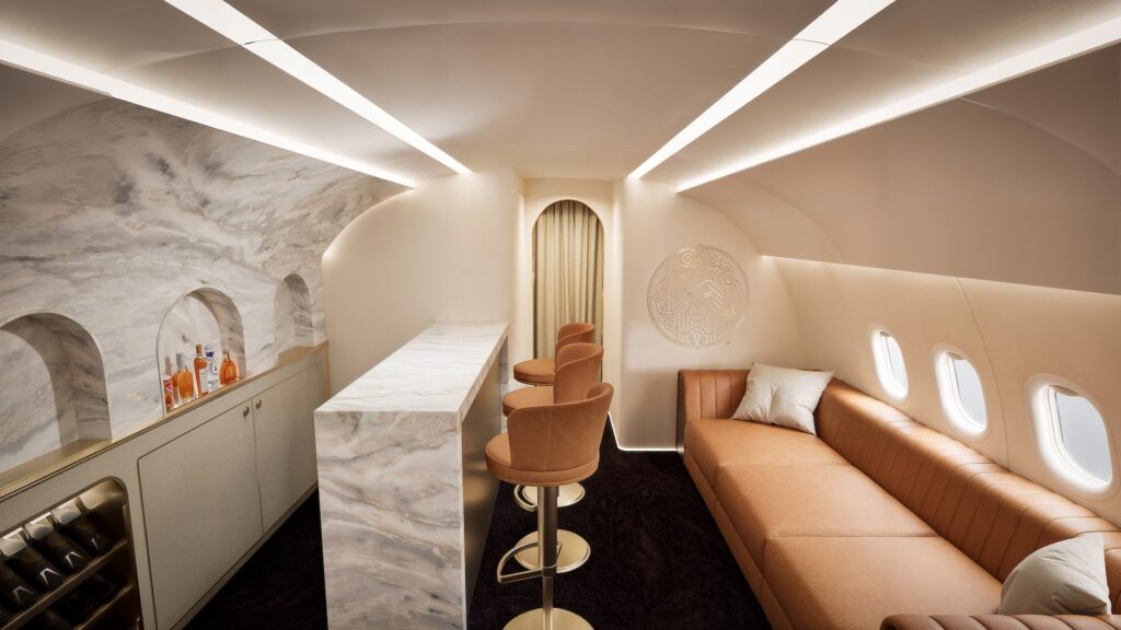 Bar area inside a Magnifica Air cabin