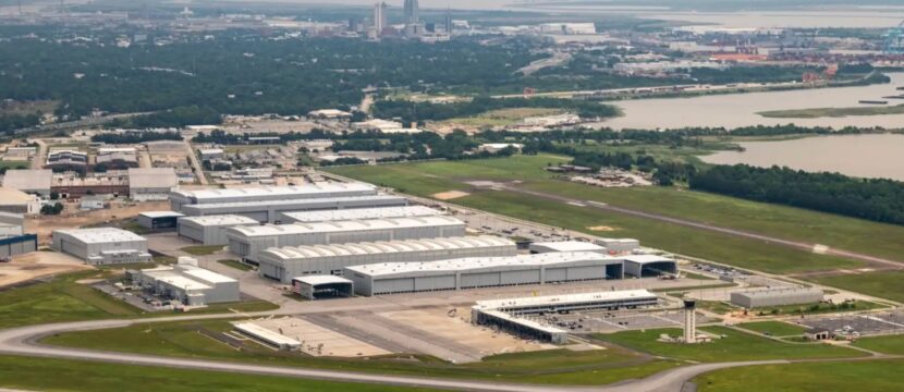 Aerial view of Airbus' Mobile campus