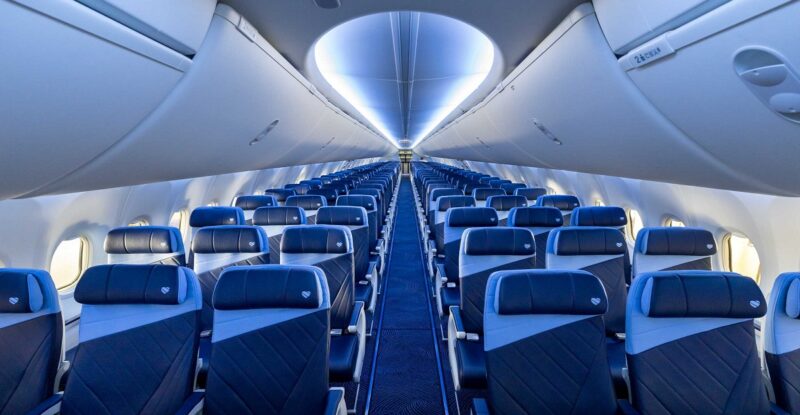 Southwest showcases elevated aircraft cabin design.