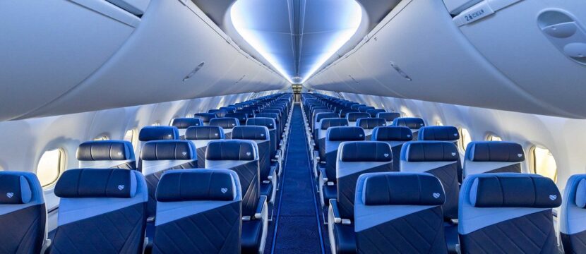 Southwest showcases elevated aircraft cabin design.