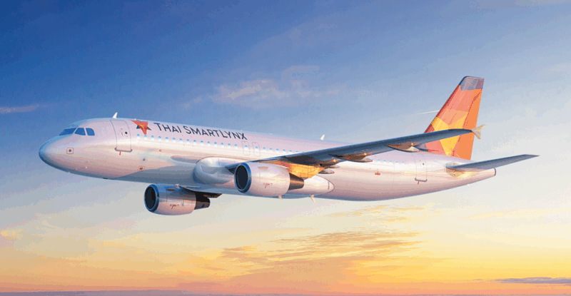 Rendering of Thai SmartLynx aircraft in flight