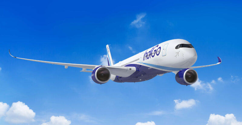 Rendering of the A350-900 in IndiGo livery
