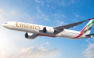 Rendering of Emirates 777-9 in flight