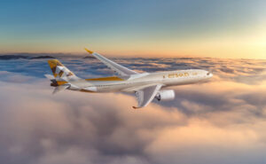 Etihad A330 900 above the clouds