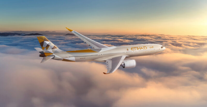 Etihad A330 900 above the clouds