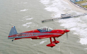 The AURA AERO Integral R flies over Daytona Beach to mark the opening of the company’s new manufacturing site and U.S. headquarters. The new facility will produce an electric version of the Integral R and will expand later to include the manufacturing of the ERA, an electric-hybrid 19-seat ERA regional aircraft.