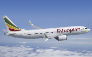 Ethiopian 737 MAX aircraft in flight.