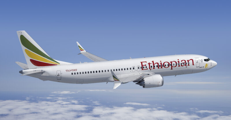 Ethiopian 737 MAX aircraft in flight.