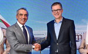 Executives of Diehl and Emirates at the signing.