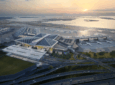 New Terminal One exterior aerial rendering